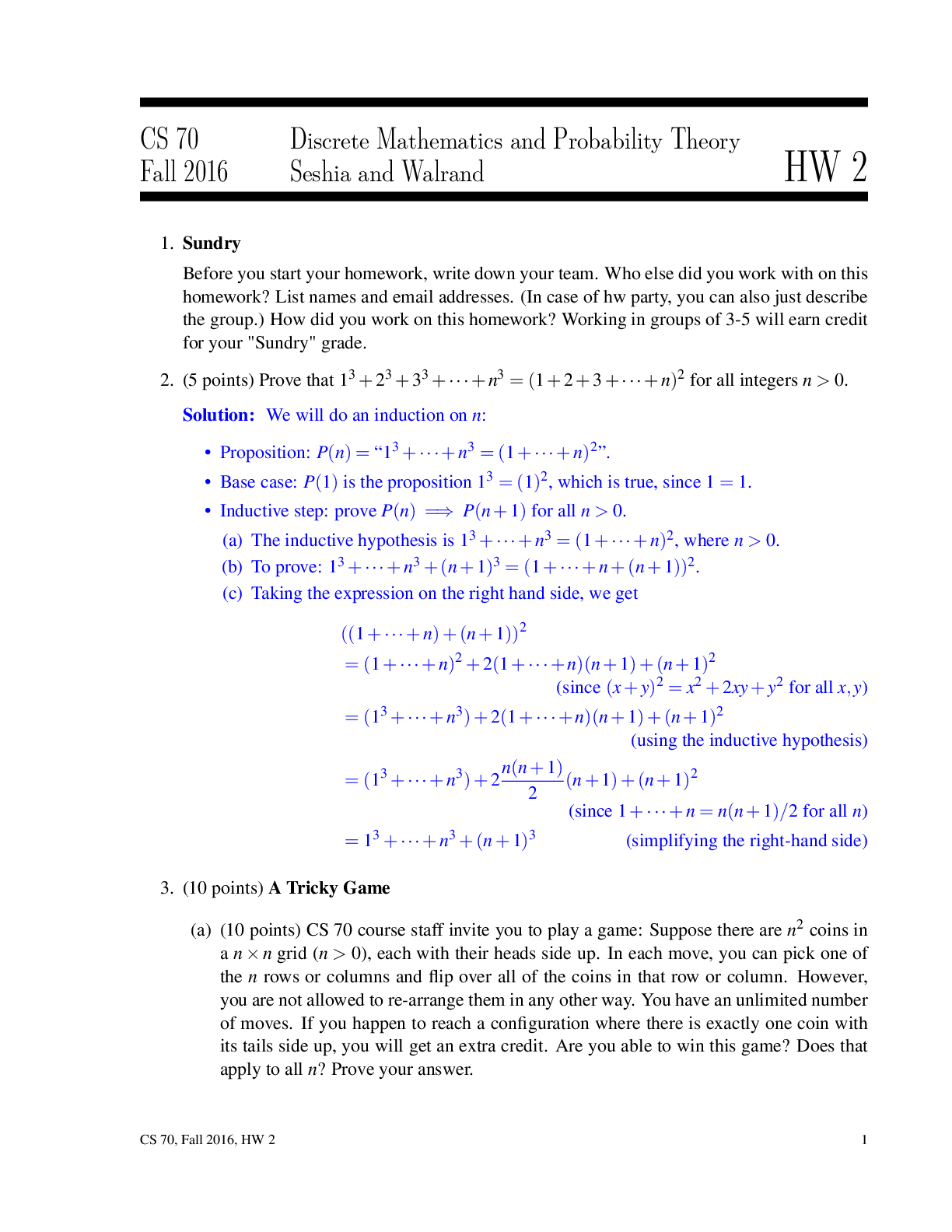 Preview of CS 70 Fall 2016 Discrete Mathematics and Probability Theory  Seshia and Walrand